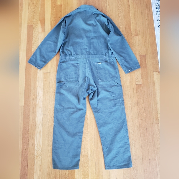 Vintage Key Coverall Made In USA Mechanic One Piece 44 Short Green Distressed - Picture 7 of 11